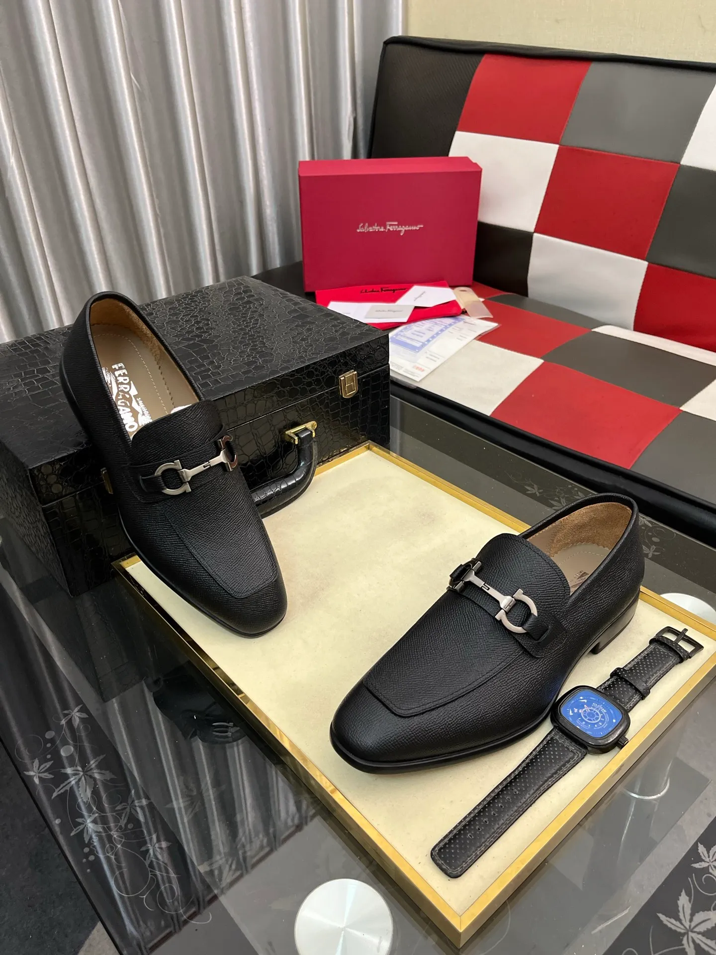 Men's shoes 💰600⌚️⌚️[Salvatore Ferragamo] Ferragamo business leather shoes, 1:1 top purchasing quality, imported selected original calfskin for the uppers, imported original soft water-dyed cowhide for the inner feet, imported original customized Italian handmade lightweight foam outsole, size: 39-44 5️⃣ options available